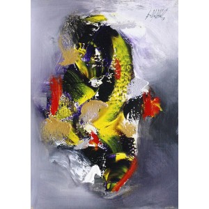 S. M. Naqvi, 10 x 14 Inch, Acrylic on Canvas, Abstract Painting, AC-SMN-099